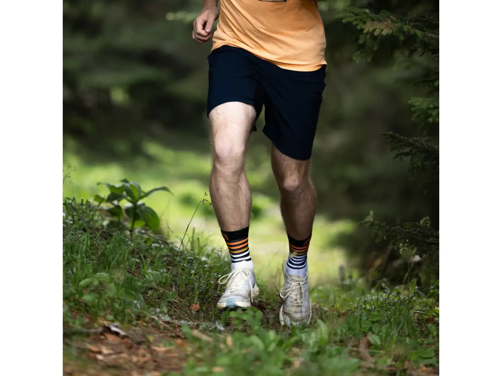 Sidas Run Anatomic Light Crew bežecké ponožky bielo-čierna
