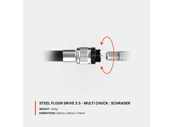 Lezyne Steel Floor Drive 3.5 Presta dielenská pumpa