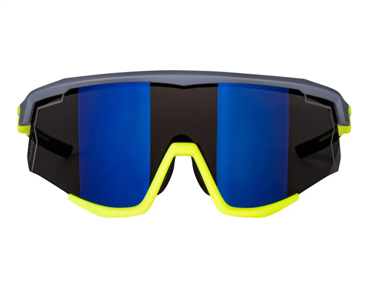 Force Sonic cyklistické okuliare šedé/fluo, modrofialové zrkadlové sklá