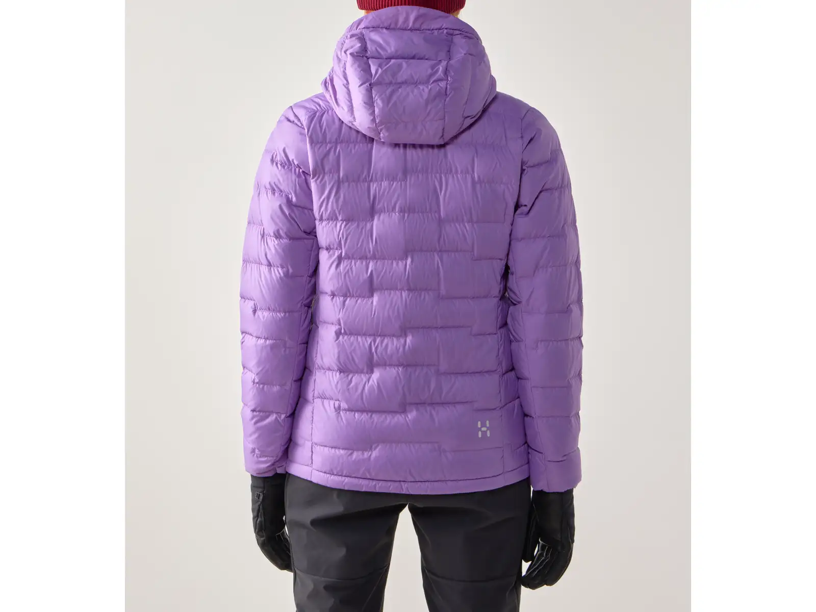 Haglöfs ROC Flash Down hood W dámska bunda Purple Ice/Tech Red