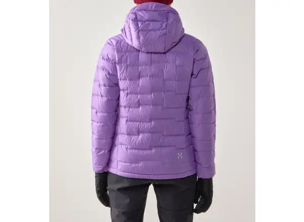 Haglöfs ROC Flash Down hood W dámska bunda Purple Ice/Tech Red