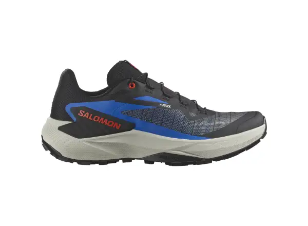 Salomon Genesis pánska bežecká obuv Black/French Blue/Cherry Tomato