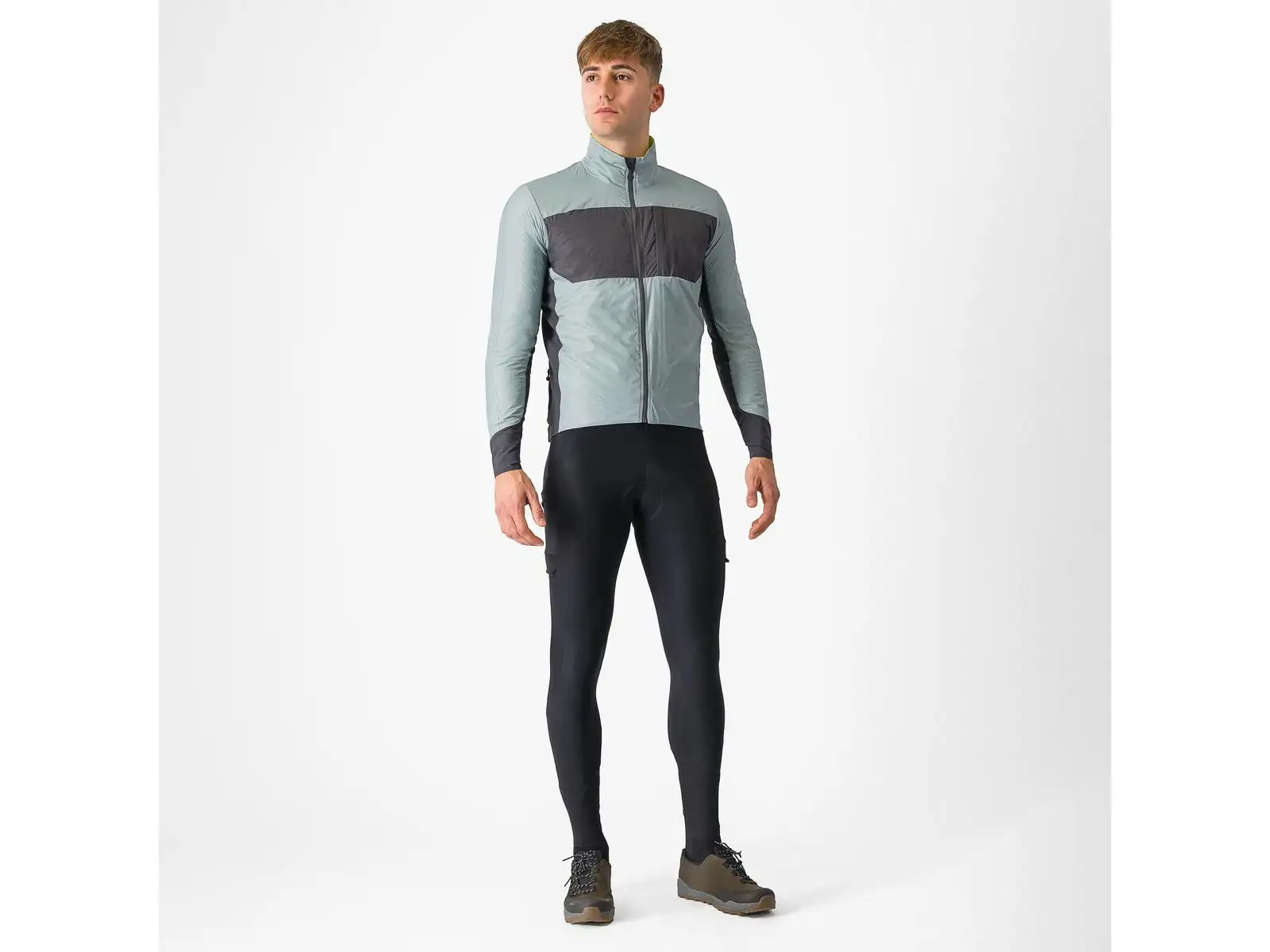 Castelli Unlimited Puffy pánska bunda Defender Green/Dark Grey