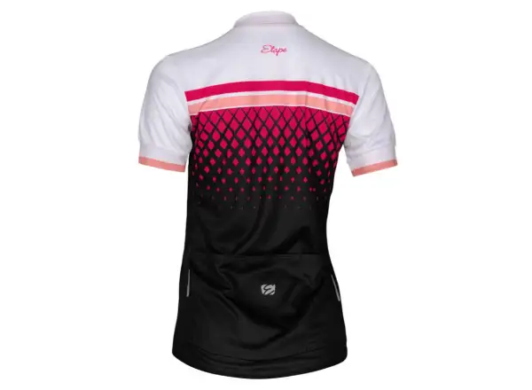 Etape Diamond dámsky dres s krátkym rukávom biely/ružový