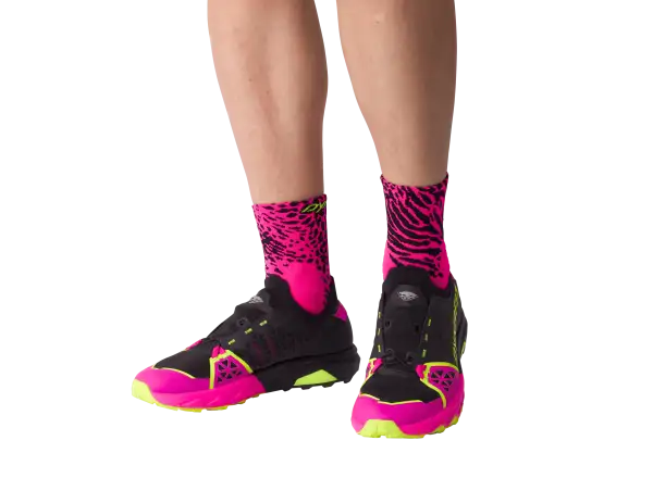 Dynafit Run Wild Mid bežecké ponožky Pink Glo/0910