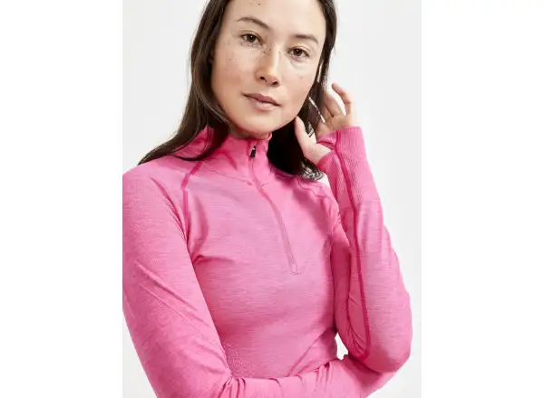 Craft CORE Dry Active Comfort Zip dámska mikina dlhý rukáv ružová