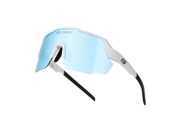 Force Pulse cyklistické okuliare biele/modré zrkadlové sklo