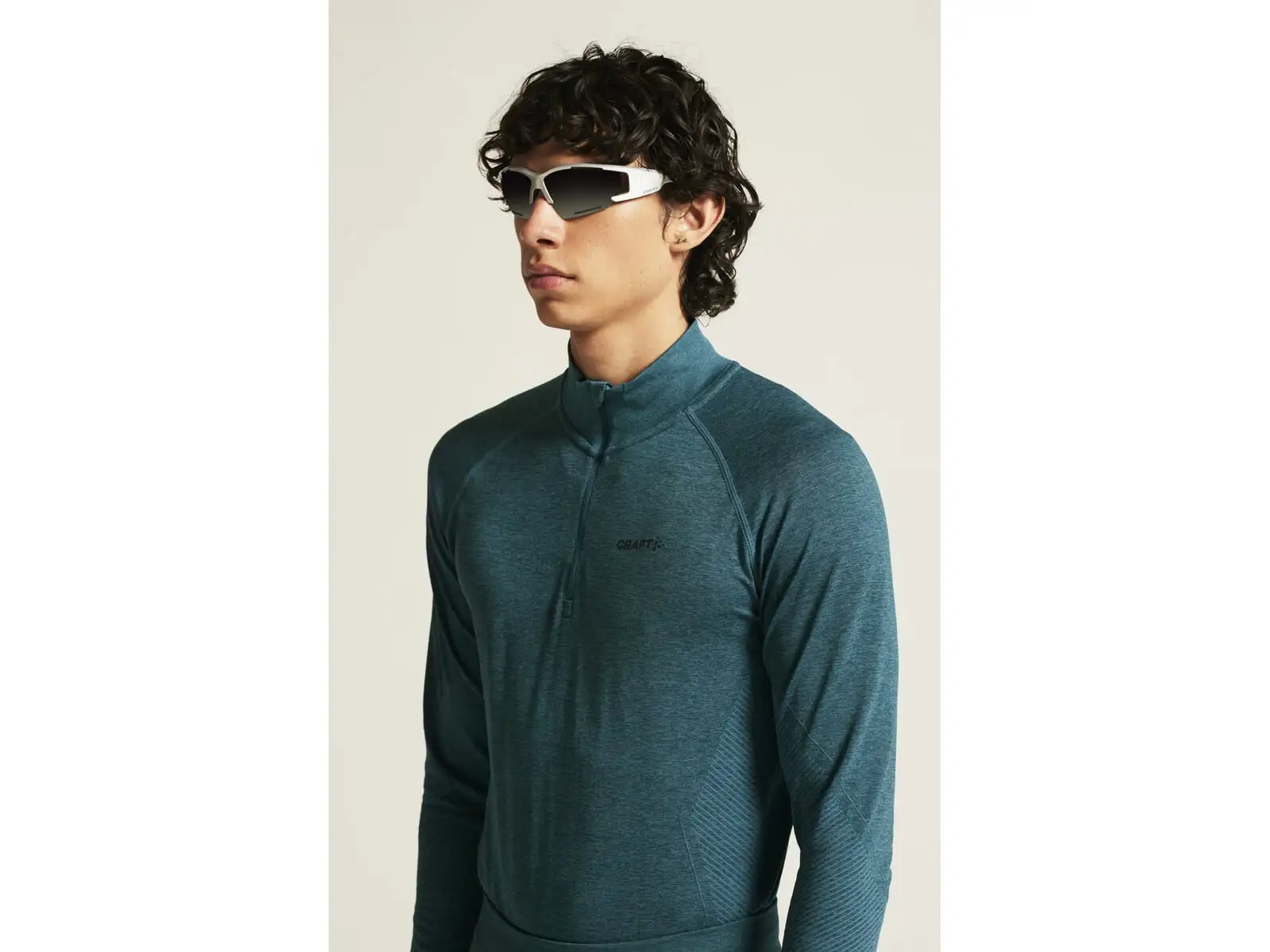 Craft Core Dry Active Comfort Zip pánske tričko dlhý rukáv zelená