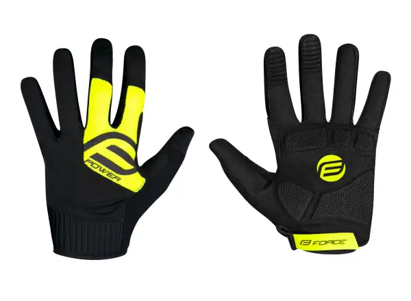 Force MTB Power rukavice čierna/fluo