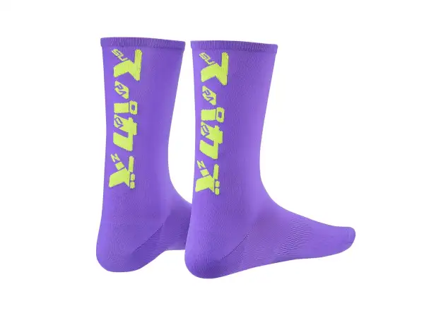 Ponožky Supacaz Katakana Neon Purple/Neon Yellow