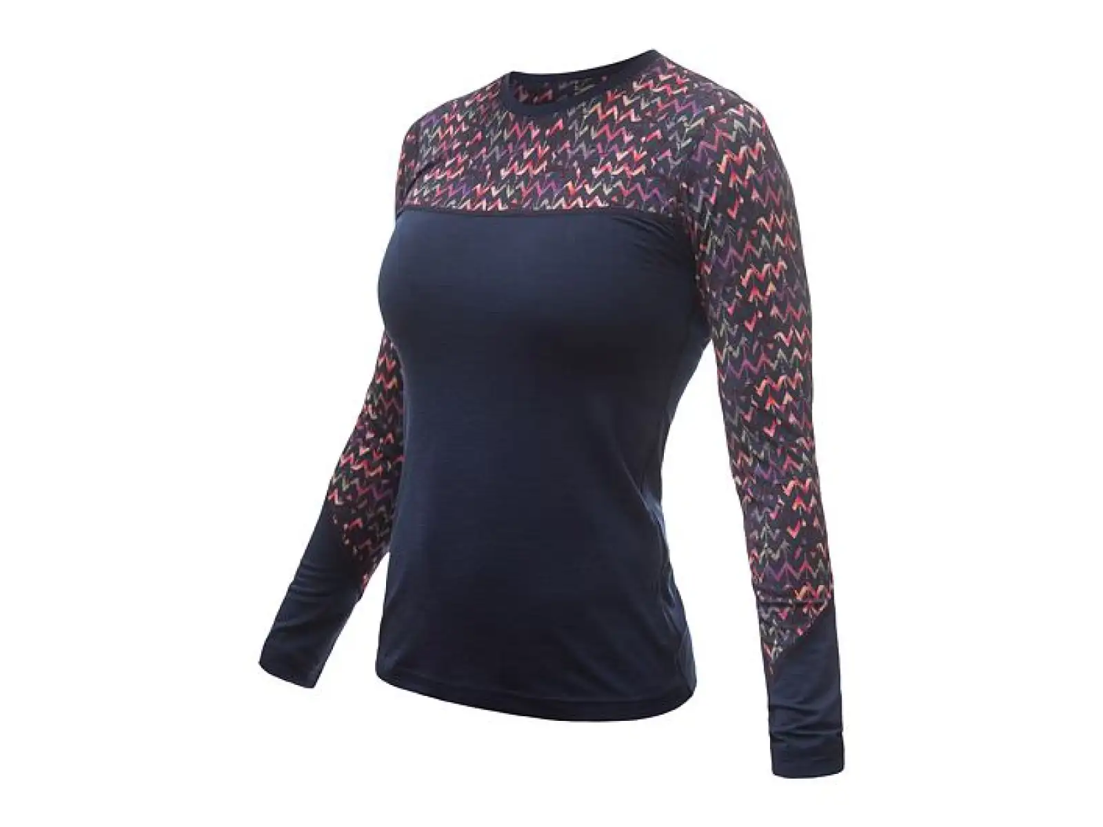 Sensor Merino Impress dámske tričko dlhý rukáv Deep Blue/Origami