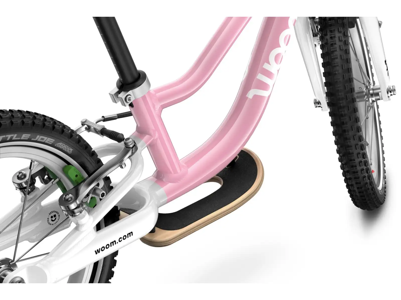 Woom GO 1 Plus detské odrážadlo 14" farba Powder Pink
