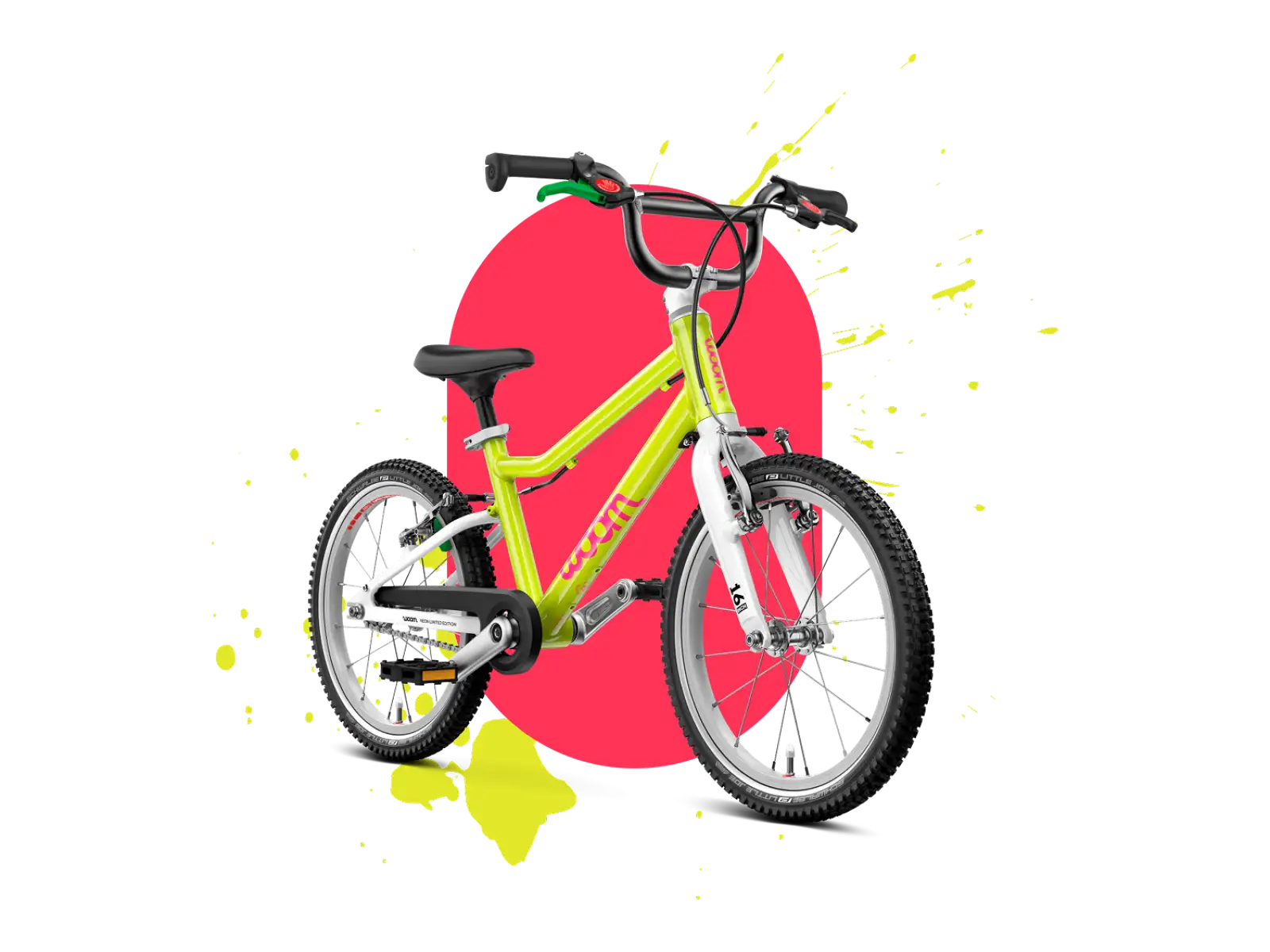 Woom GO 3 Automagic detský bicykel neon lime