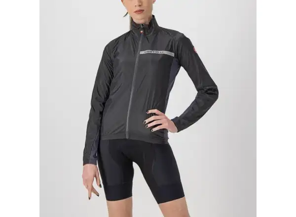 Dámska vetrovka Castelli Squadra Stretch light black/dark gray