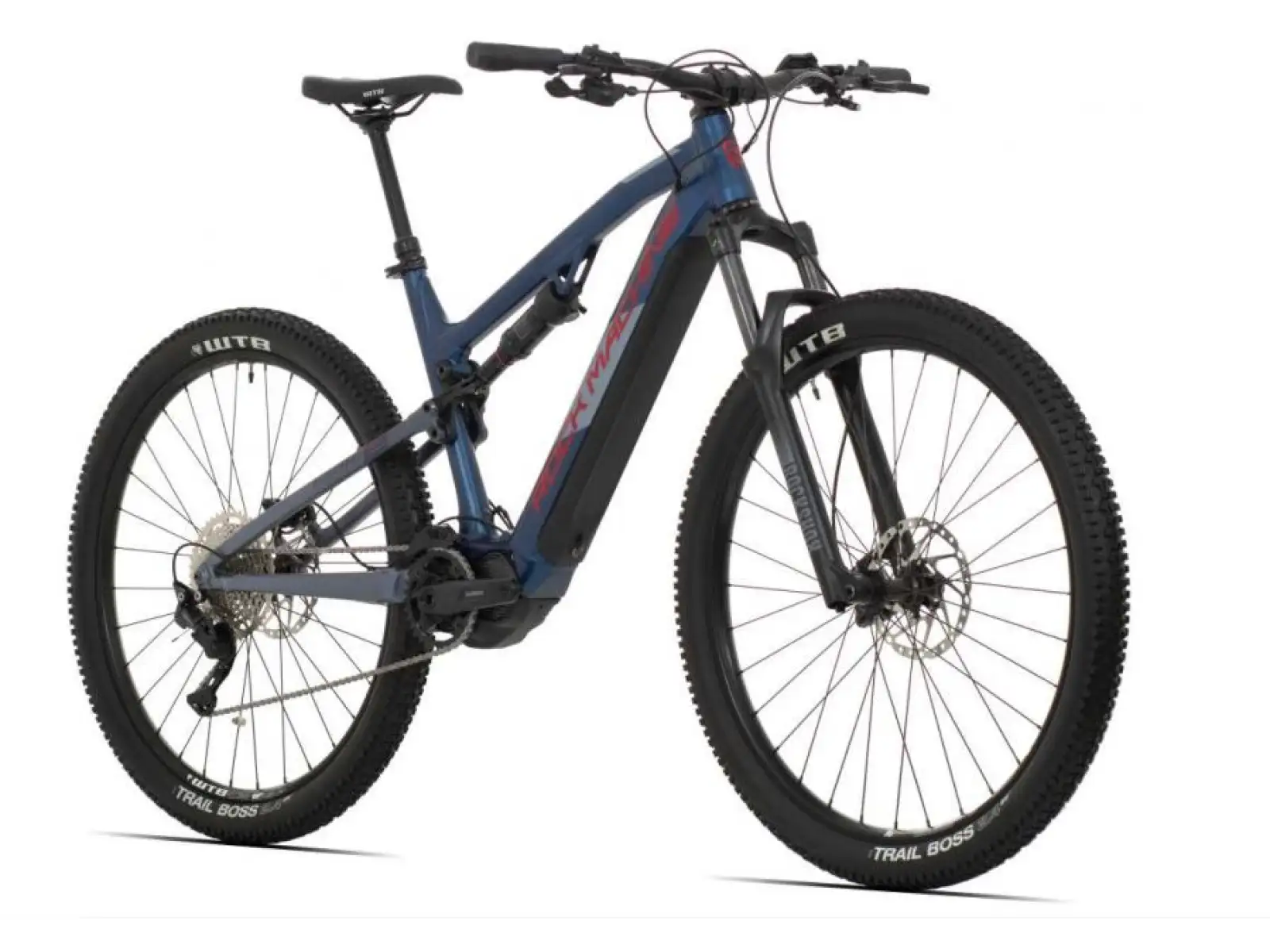 Rock Machine Blizzard INT e30-29 Matt Metallic Blue/Red celoodpružený e-bike
