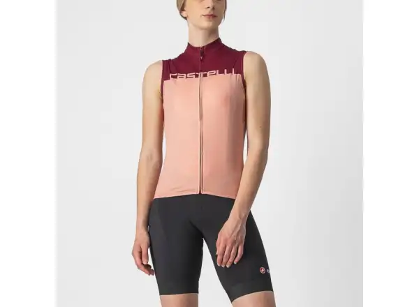 Castelli Velocissima dámsky dres bez rukávov blush/bordeaux