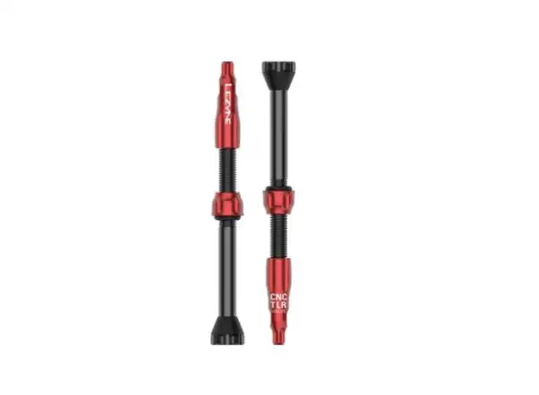 Lezyne CNC TLR bezdušové ventily 44 mm červená