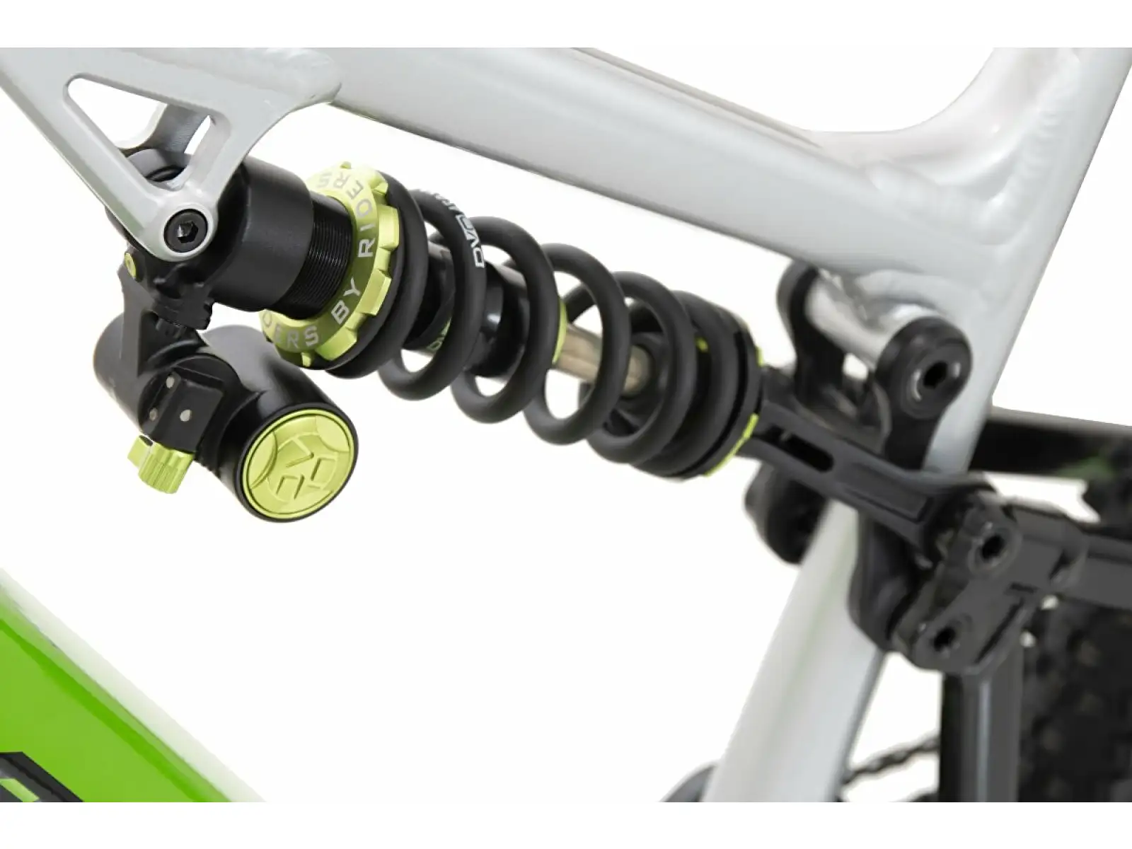 Rock Machine Blizzard INT e90-297 Gloss Silver/Black/Green celoodpružený e-bike