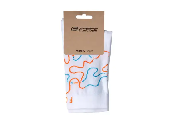 Force Livery cyklistické ponožky biela
