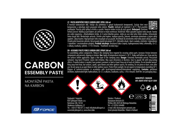 Mazací sprej Force Carbon Grip 200 ml