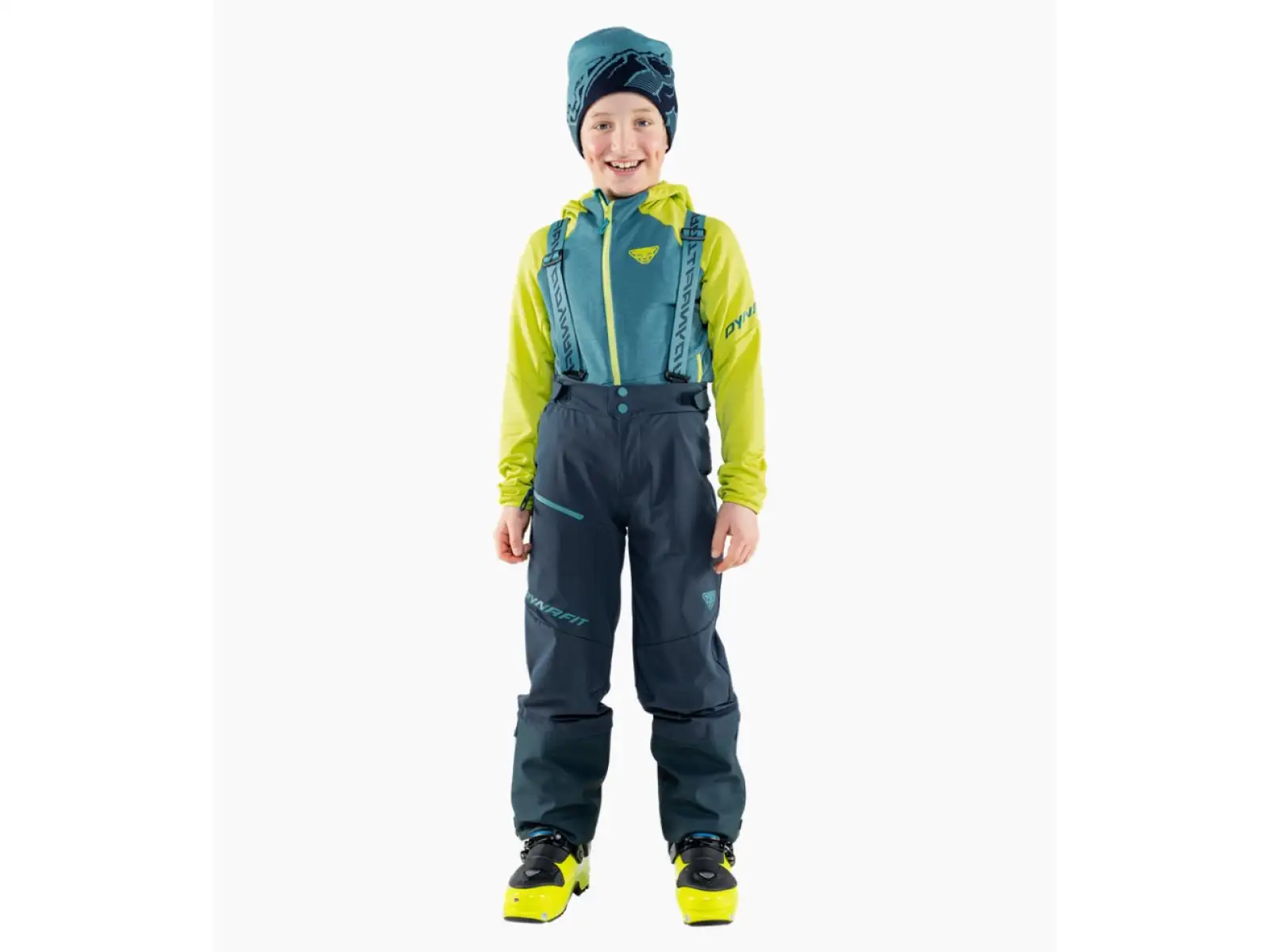 Dynafit Youngstar 3L Detské nohavice s náprsenkou Blueberry/Storm Blue