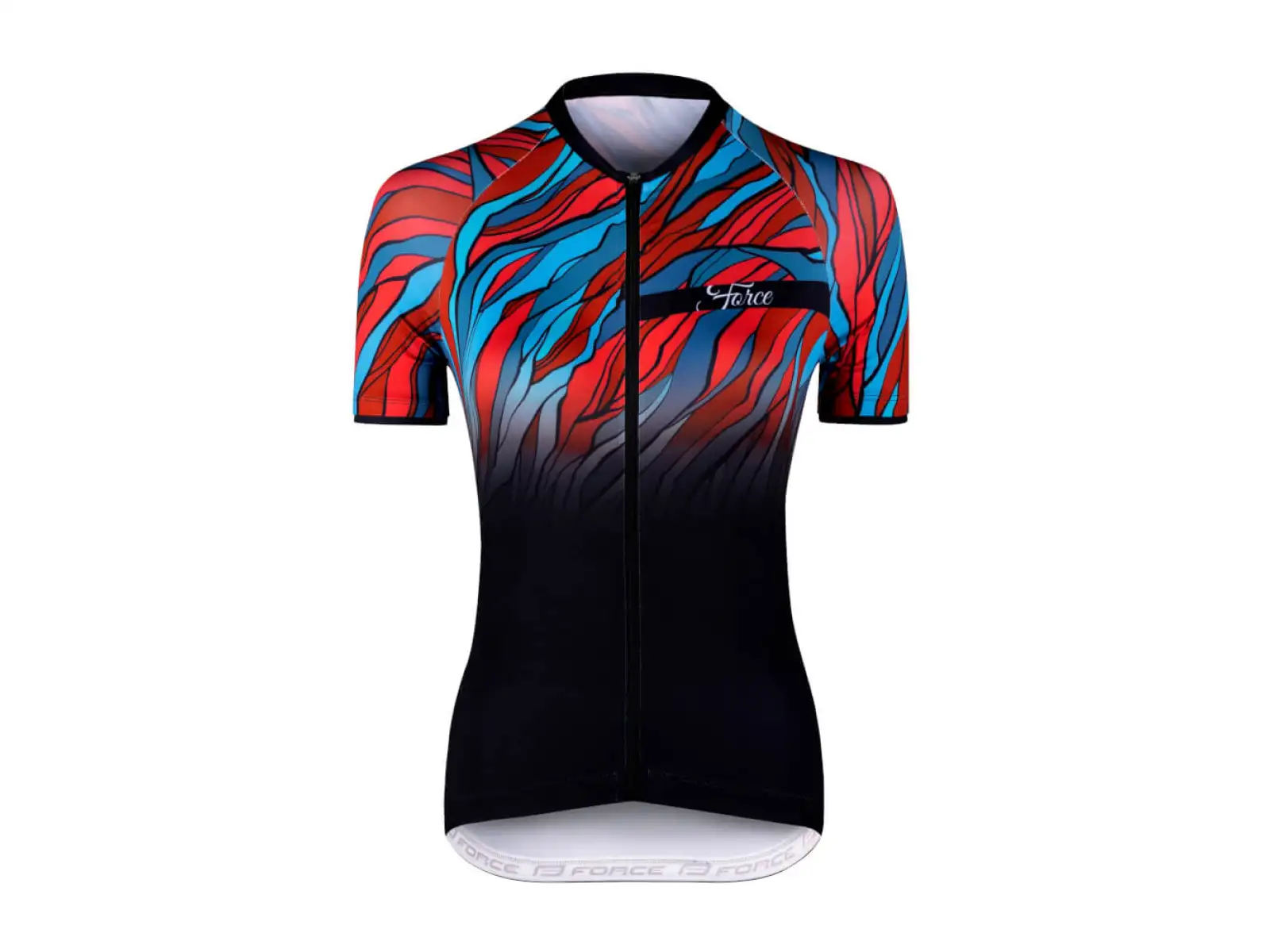 Force Life Lady dámsky dres krátky rukáv čierna/petrolejová/červená