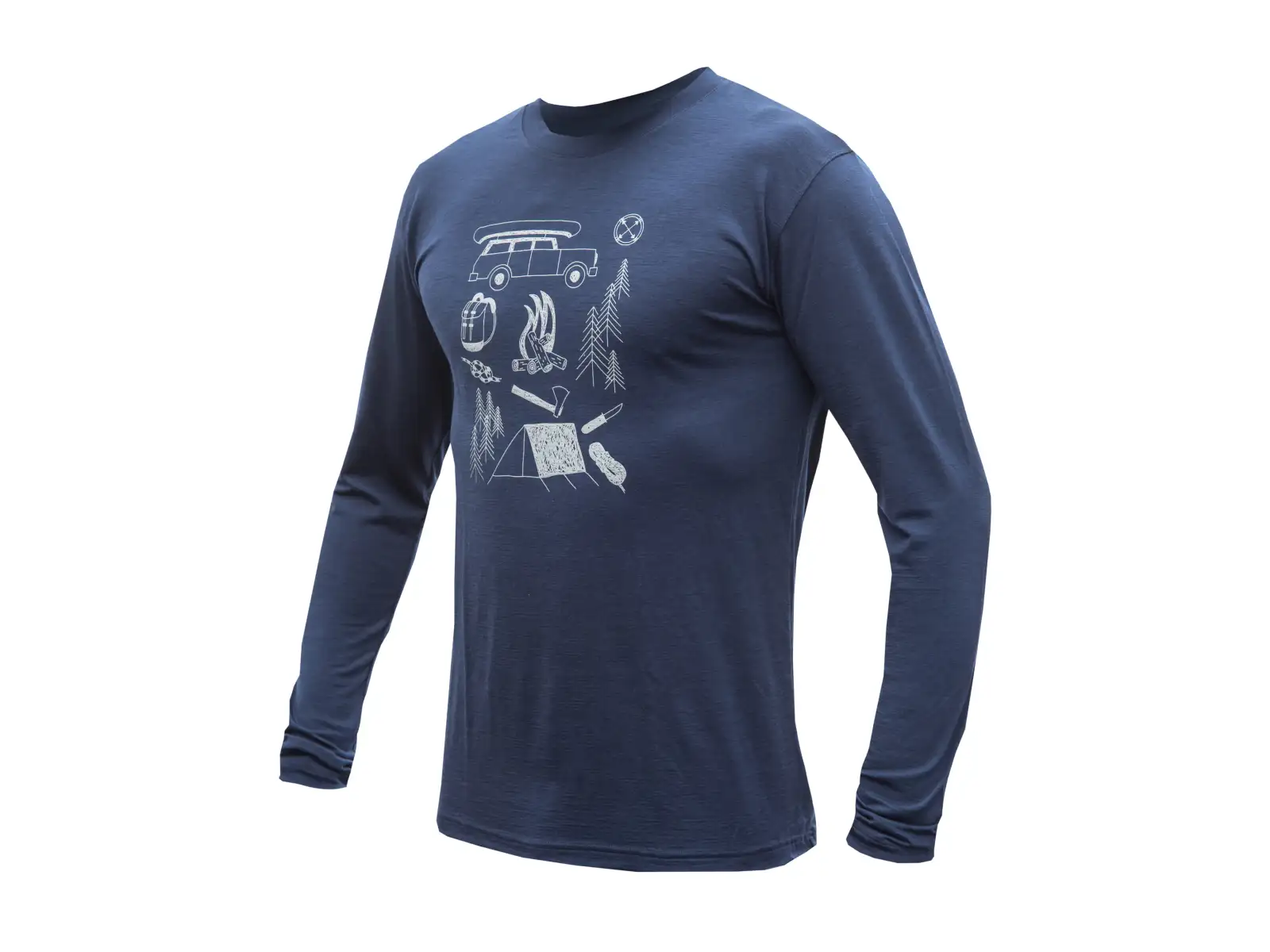 Sensor Merino Active Outside pánske tričko dlhý rukáv Deep Blue