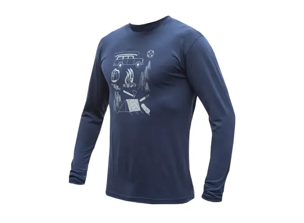 Sensor Merino Active Outside pánske tričko dlhý rukáv Deep Blue