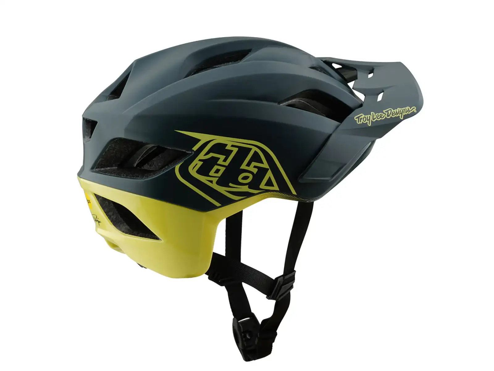 Troy Lee Designs Flowline SE prilba Badge Gray/GLO Yellow