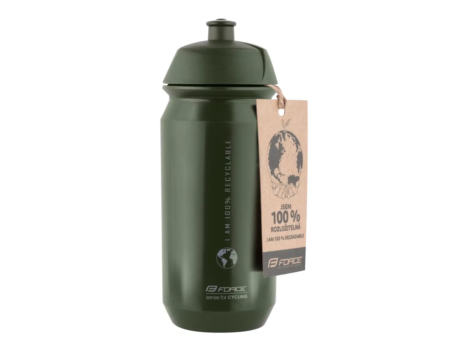 Force Bio Earth cyklistická fľaša 500 ml zelená/sivá