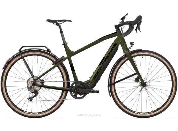 Rock Machine Gravelride e500 gravel elektrobicykel Matte Khaki/Black PREDVÁDZACIE