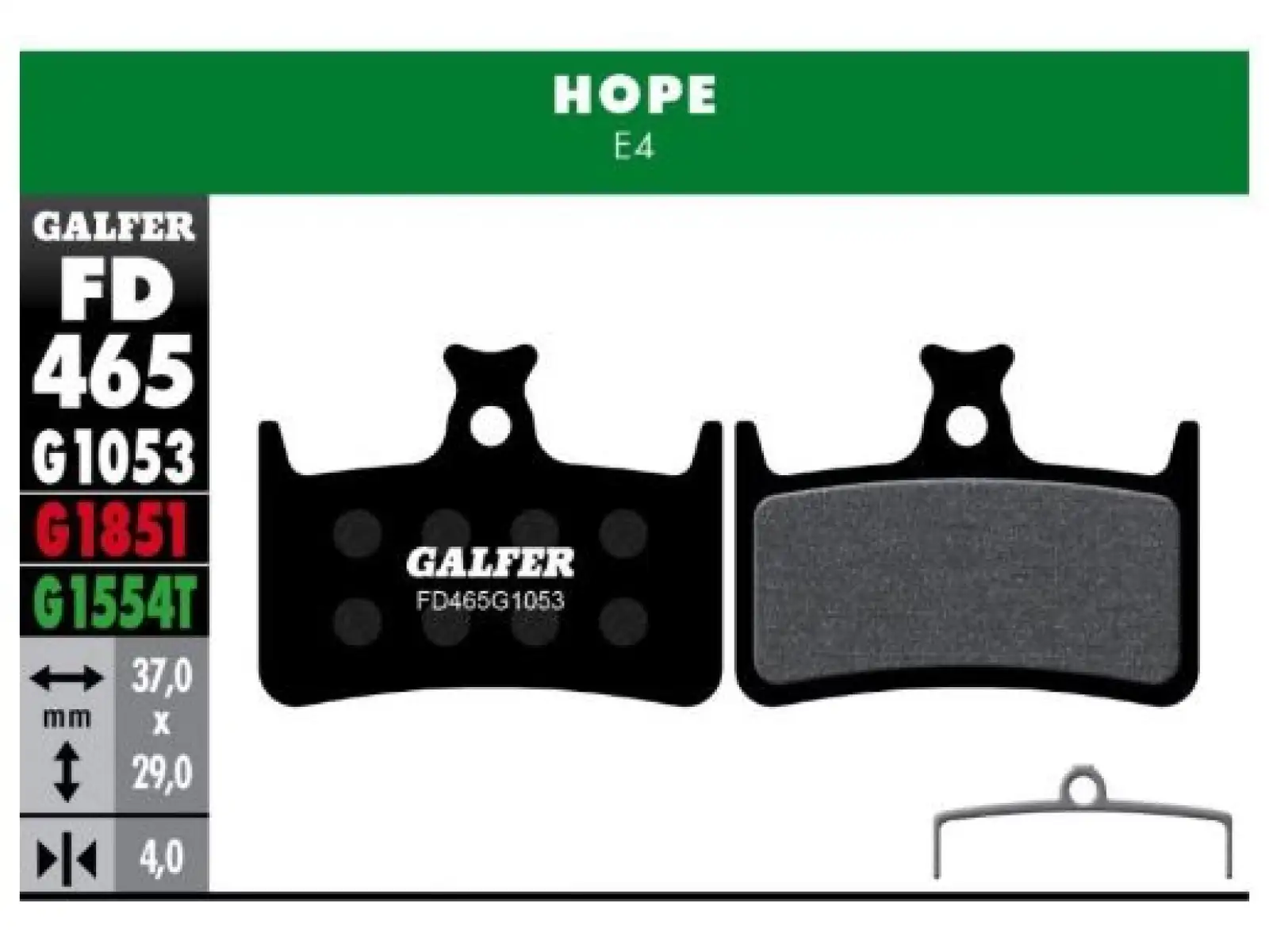 Brzdové doštičky Galfer FD465 Standard G1053 pre Hope