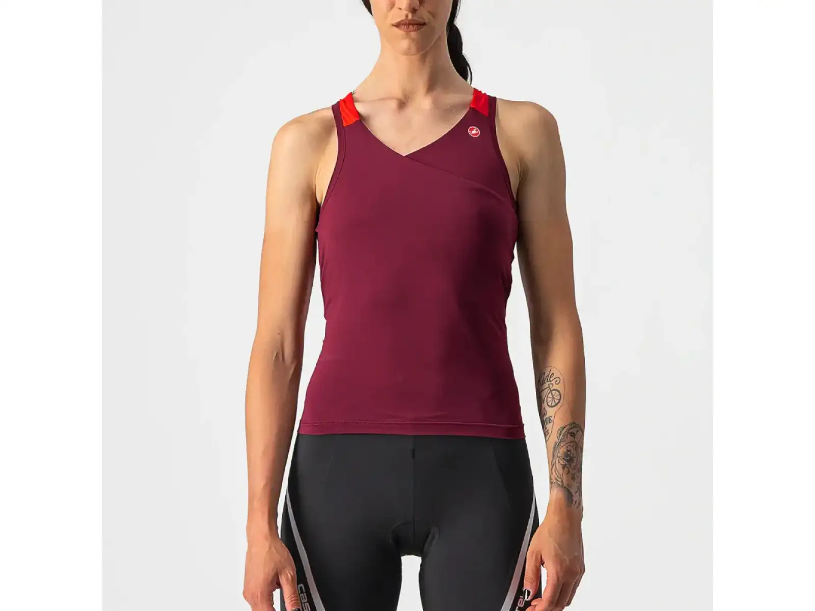 Castelli Solaris dámsky dres bez rukávov bordeaux/červená