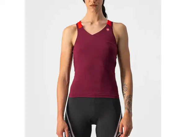Castelli Solaris dámsky dres bez rukávov bordeaux/červená