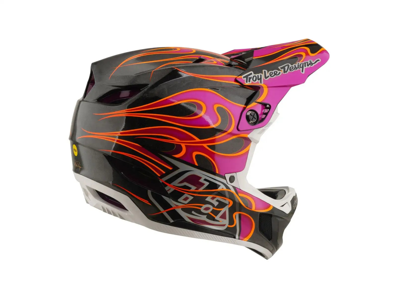 Troy Lee Designs D4 Carbon MIPS prilba Torched Carbn/Magenta