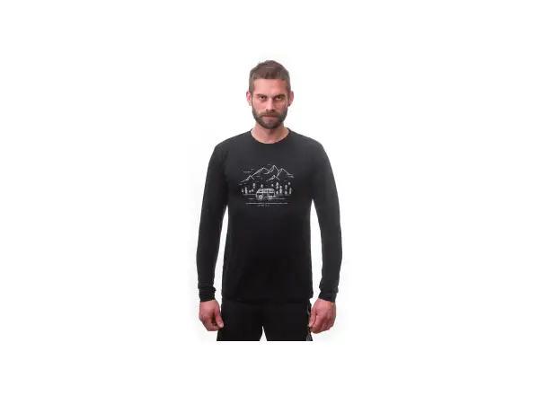 Sensor Merino Active PT Van Life pánske tričko dlhý rukáv čierna