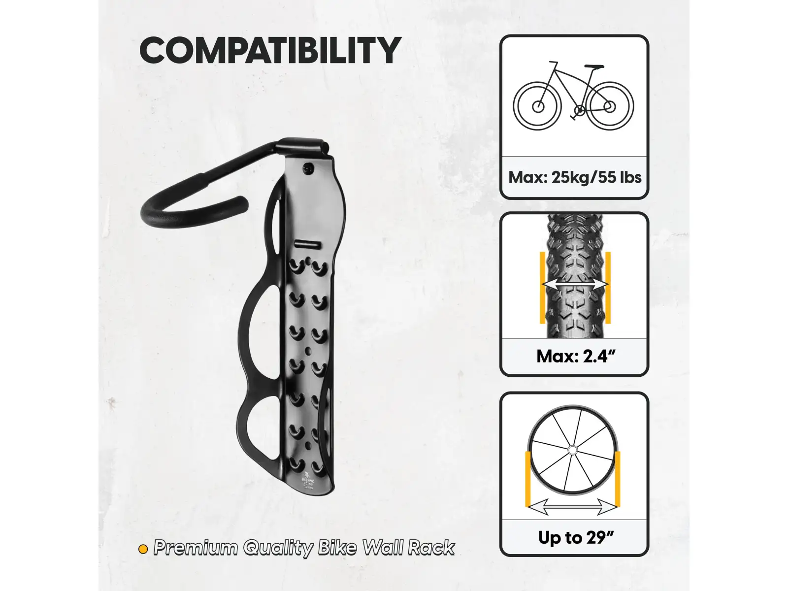Bike Hand YC-101 držiak bicykla na stenu za predné koleso