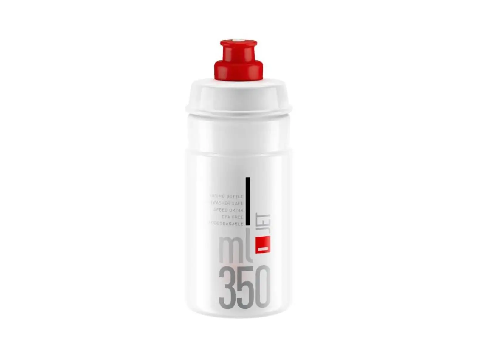 Fľaša Elite Jet 350 ml číra/červená s logom