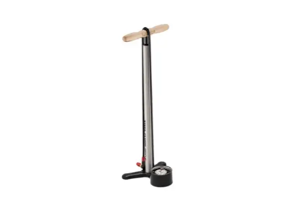 Lezyne Steel Floor Drive dielenská pumpa Mettalic silver