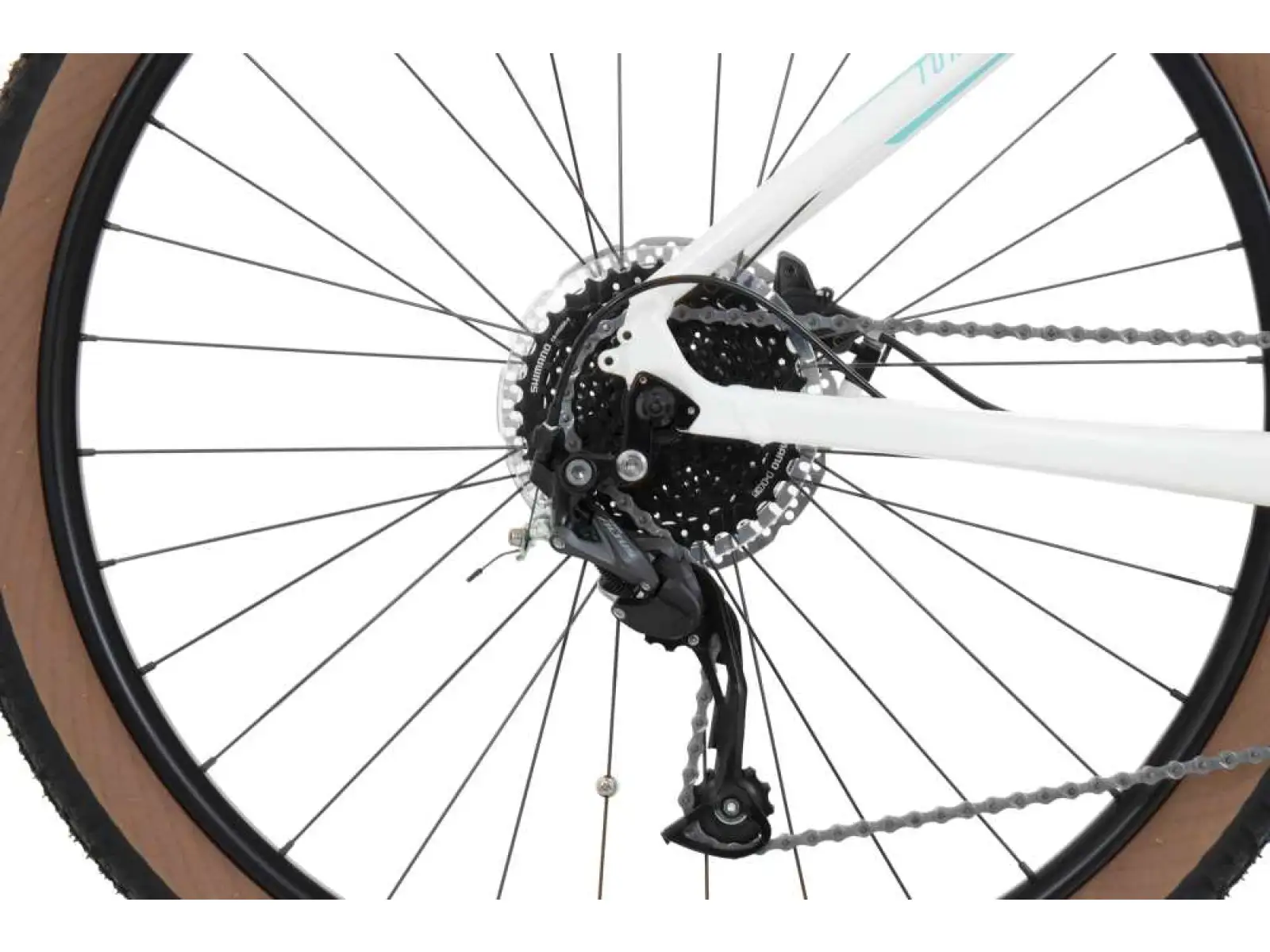 Horský bicykel Rock Machine Torrent e30-29 s nízkou jazdou Gloss White/Petrol/Neon Cyan