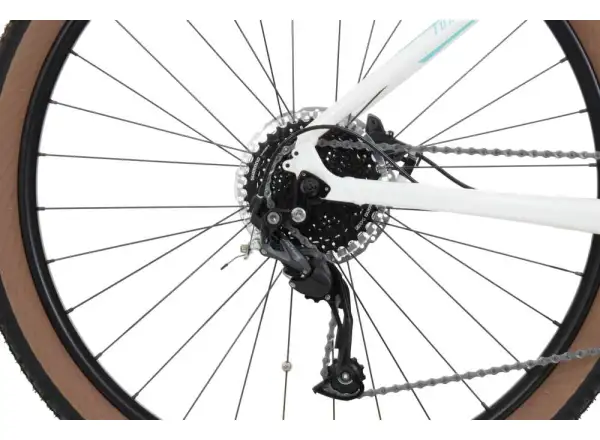 Horský bicykel Rock Machine Torrent e30-29 s nízkou jazdou Gloss White/Petrol/Neon Cyan