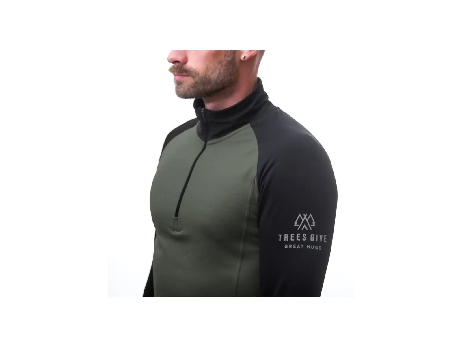 Sensor Coolmax Thermo pánska mikina Olive Green/čierna