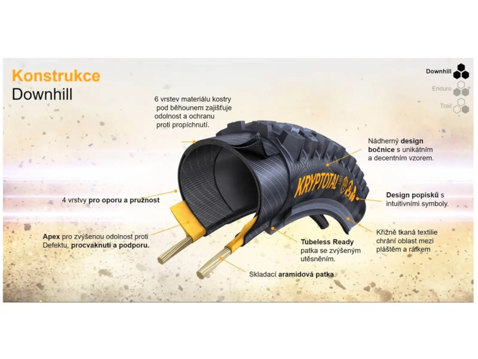Continental Kryptotal-F DH Supersoft 27,5" MTB plášť kevlar predný Black