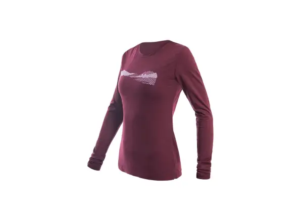 Sensor Merino Air PT Hills dámske tričko dlhý rukáv Port Red