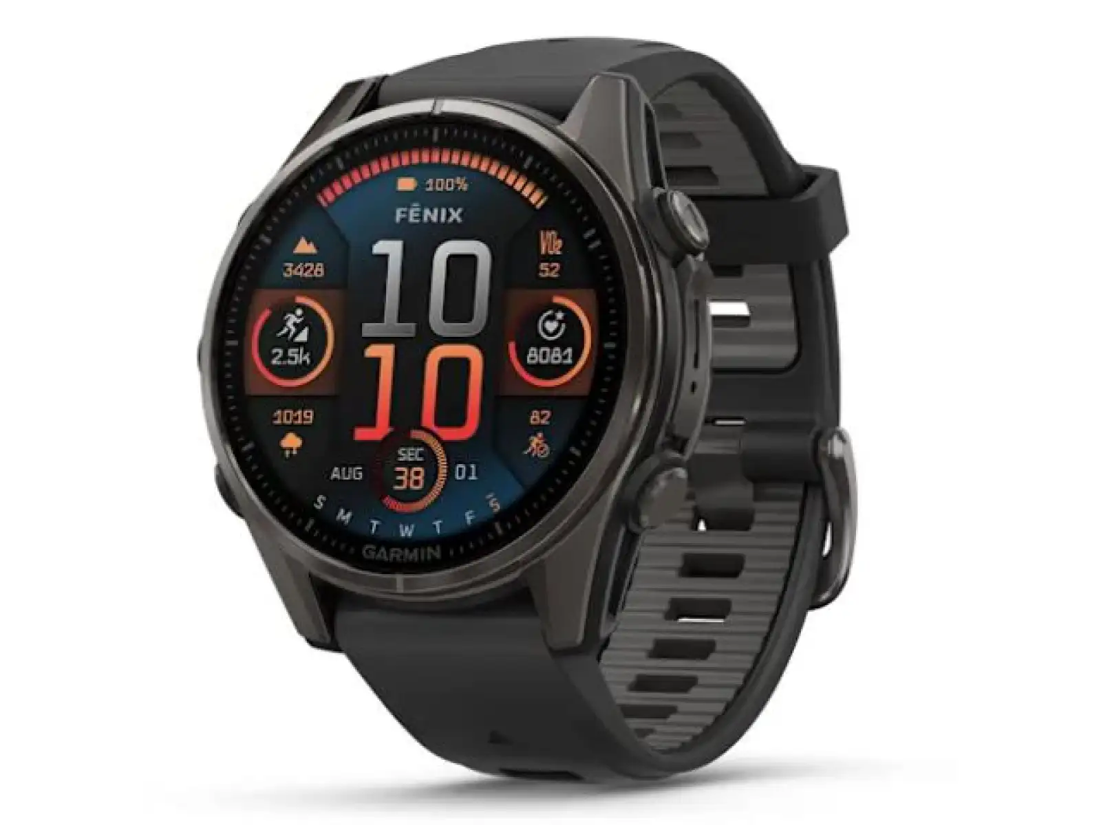 Garmin fenix 8 - 43 mm AMOLED Sapphire inteligentné hodinky Carbon titanium Black/Pebble grey
