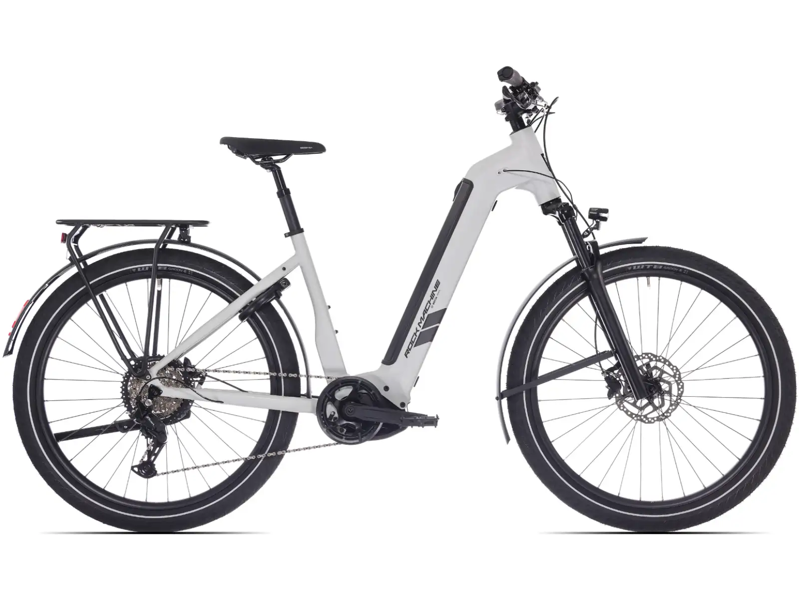 Rock Machine eRokk B70 City elektrobicykel s nízkym nástupom Matte Limerock Grey