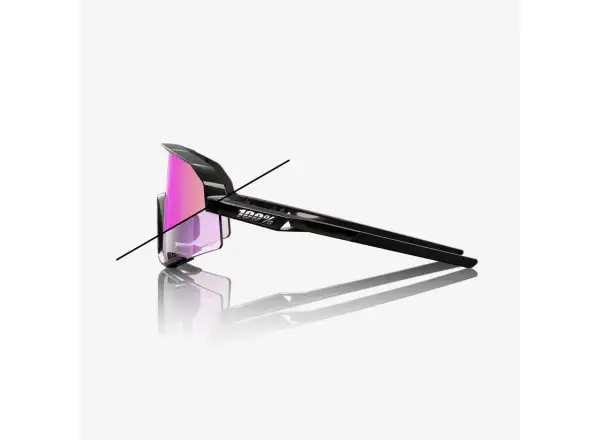 100% Slendale slnečné okuliare Gloss Black/Photochromic Purple Mirror