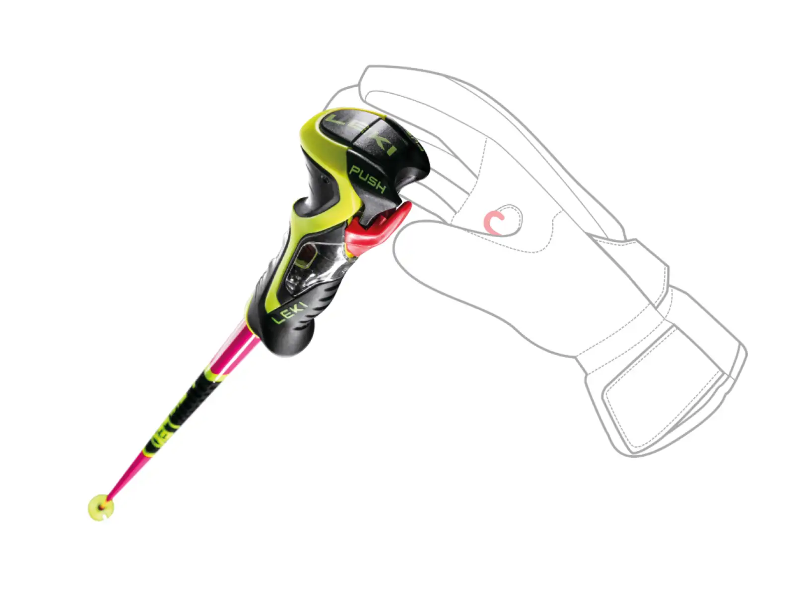 Leki WCR TBS SL 3D zjazdové palice Neonpink/Black/Neonyellow