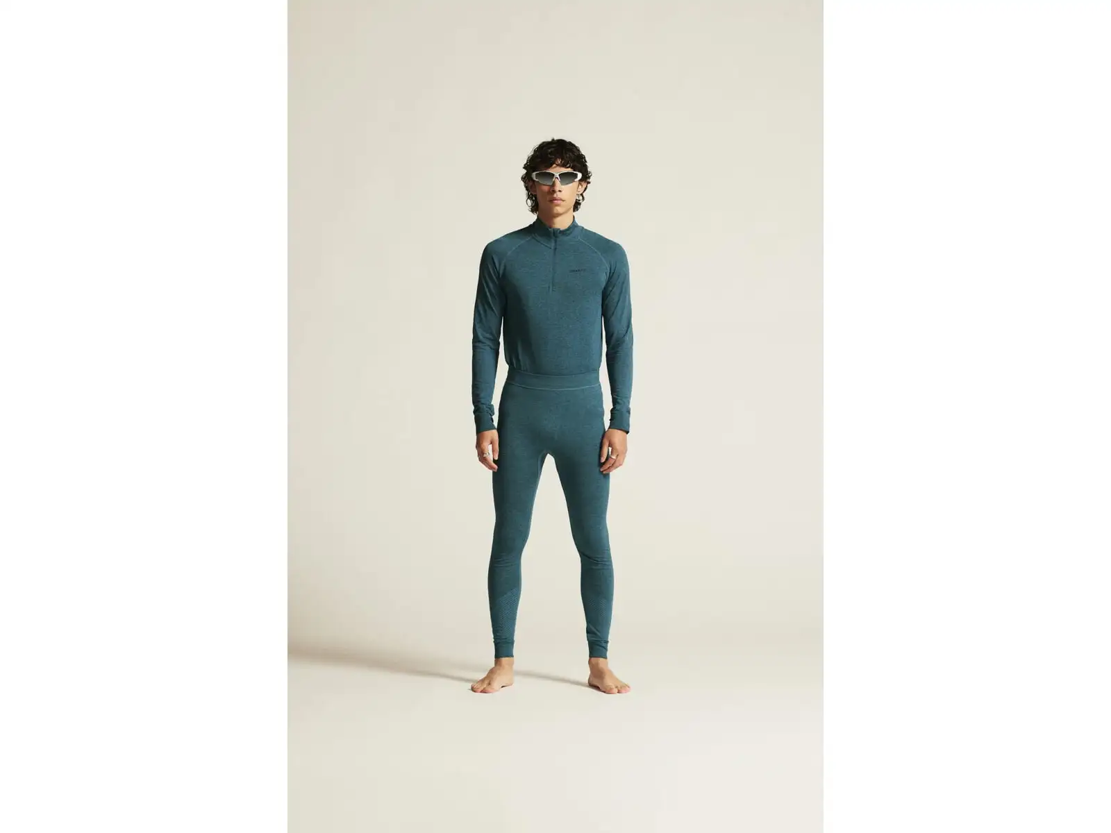 Craft Core Dry Active Comfort Zip pánske tričko dlhý rukáv zelená