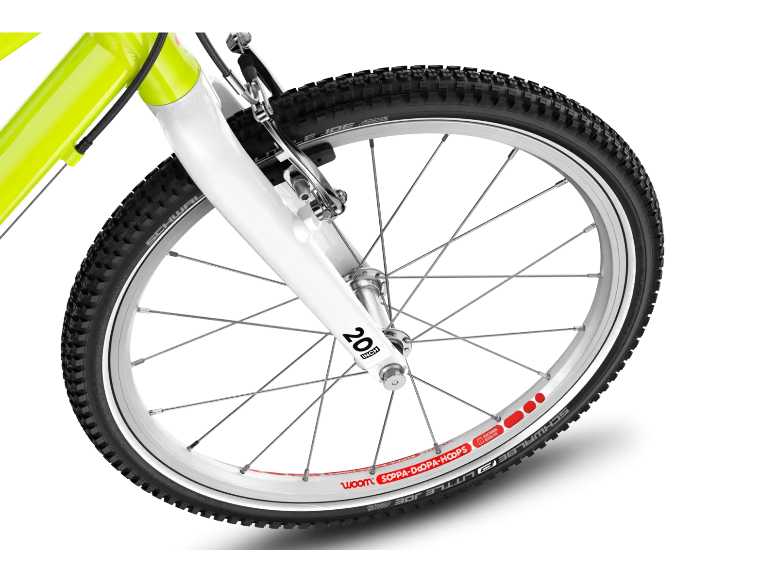 Woom GO 4 detský bicykel neon lime